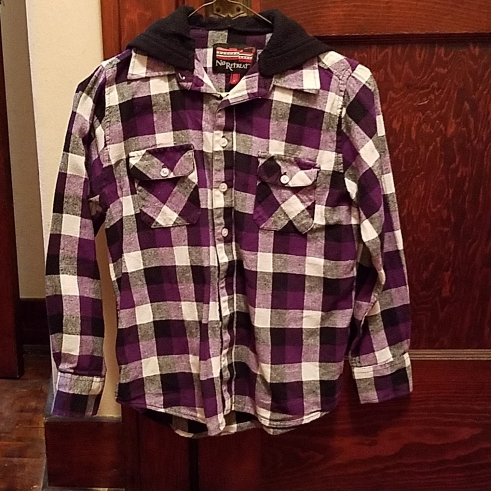 Long Sleeve Button Down with Hood